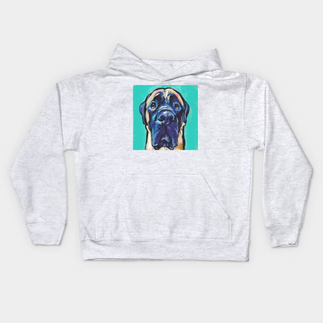 English Mastiff Dog Pop Art Kids Hoodie by bentnotbroken11